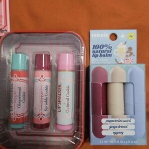 Rebels Lip Balm Trio - Peppermint, Gingerbread, Eggnog And Lipsmacker Trio